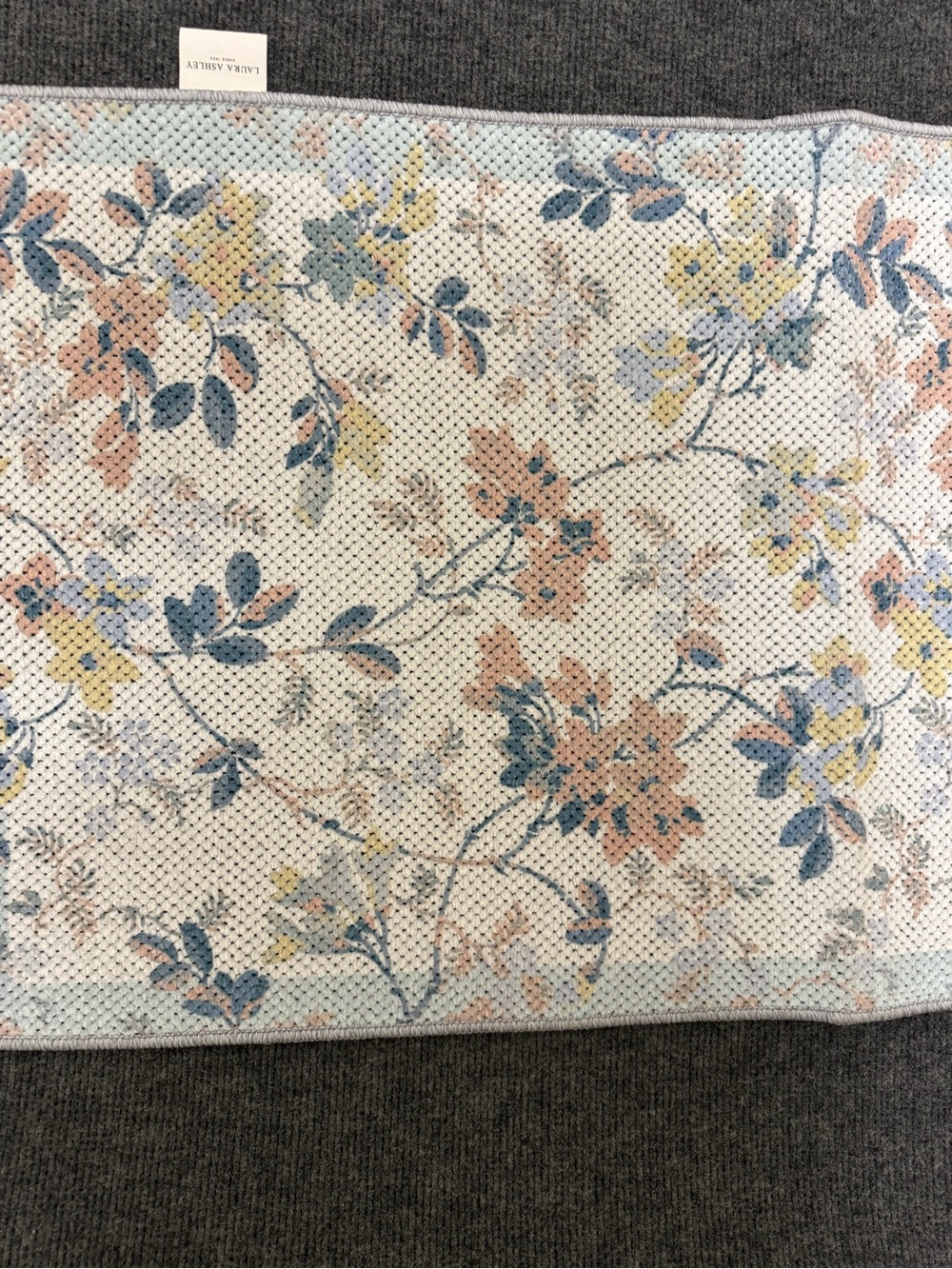 Laura Ashley Pastel Floral Washable Accent Runner in Blue, Pink & Yellow